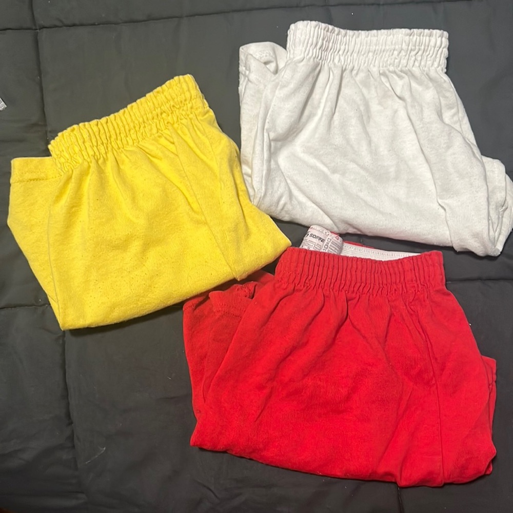 Soffe Shorts | Red & White Medium | Yellow Small